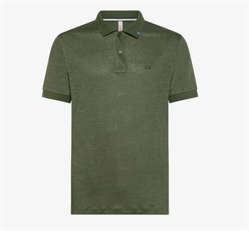 SUN68 POLO LINEN E23U 19 MILITAR