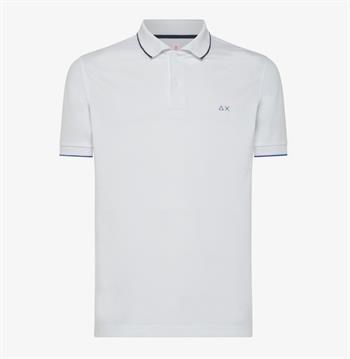 SUN68 POLO STRIPE E23U 01 BIANCO