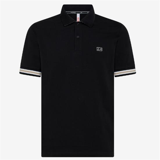 SUN68 POLO STRIPES ON FRONT PLACKET AND CUFFS EL