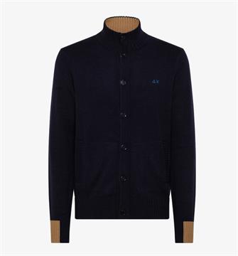 SUN68 CARDIGAN SOLID I22U 07 NAVY