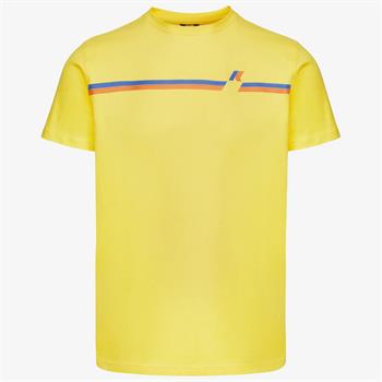 K-WAY T-SHIRT STRIPES E23U XZ7 YELLOW