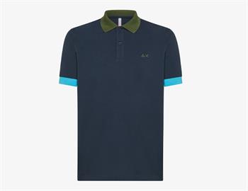 SUN68 POLO 3 COLOR E24U 07 NAVY