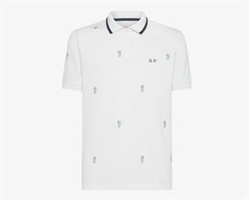 SUN68 POLO EMBROIDERY E24U 01 BIANCO
