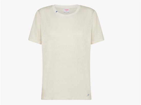 SUN68 T-SHIRT ROUND NECK LINEN