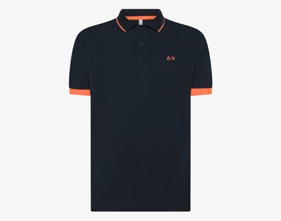 SUN68 POLO SMALL STRIPE FLUO