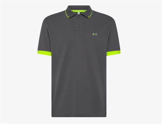 SUN68 POLO SMALL STRIPE FLUO