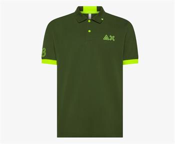 SUN68 POLO LOGO FLUO