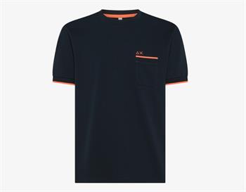 SUN68 T-SHIRT STRIPE E25U 07 NAVY
