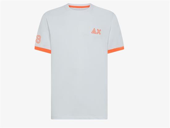 SUN68 T-SHIRT PIQUET LOGO FLUO