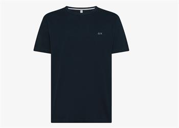 SUN68 T-SHIRT LINEN E25U 07 NAVY
