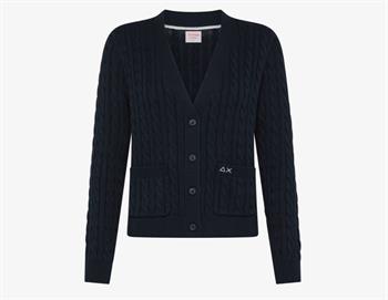 SUN68 CARDIGAN CABLE E25D 07 NAVY
