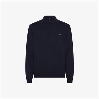 SUN68 MAGLIA ZIP I25U 07 NAVY