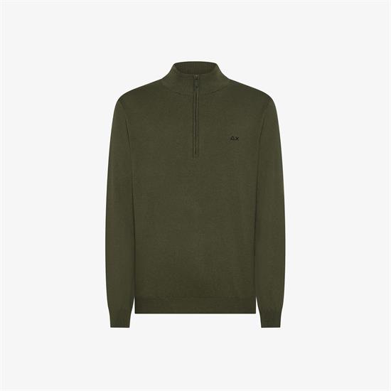 SUN68 MAGLIA HALF ZIP SWEATER BASIC