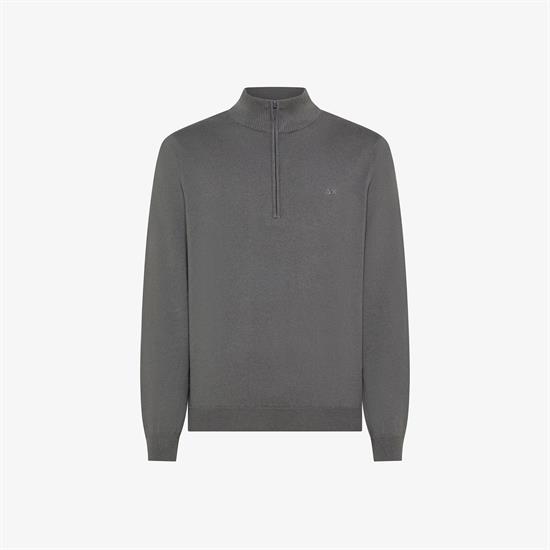SUN68 MAGLIA HALF ZIP SWEATER BASIC