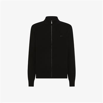 SUN68 MAGLIA ZIP ENGLISH I25U 11 NERO