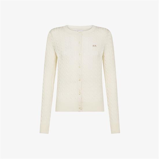 SUN68 CARDIGAN ROUNDNECK CABLE