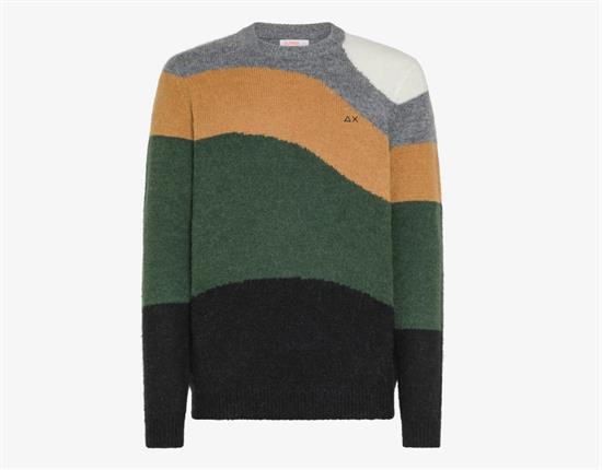 SUN68 MAGLIA ROUND SHADE INTARSIA