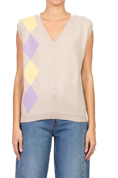 VICOLO GILET E26D BEIGE