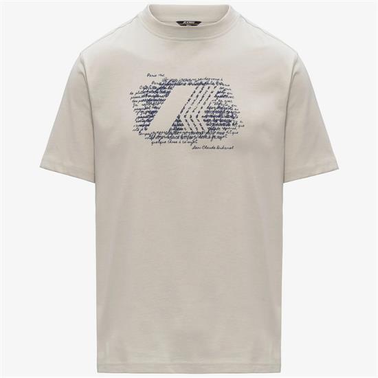K-WAY T-SHIRT HISTORY E26U 634 BEIGE