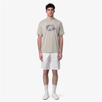 K-WAY T-SHIRT HISTORY E26U 634 BEIGE