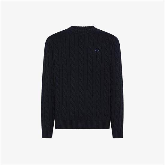 SUN68 MAGLIA CABLE I26U 07 NAVY