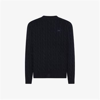 SUN68 MAGLIA CABLE I26U 07 NAVY